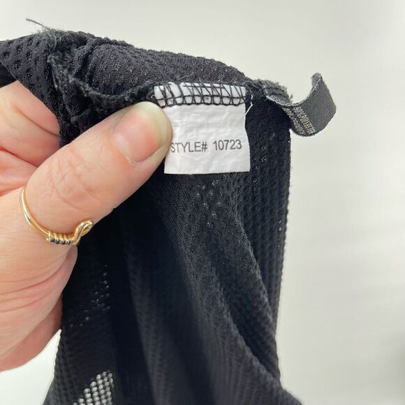 Relax by Lynn Ritchie mesh oversized shirt top small black workout exercise - Picture 5 of 11